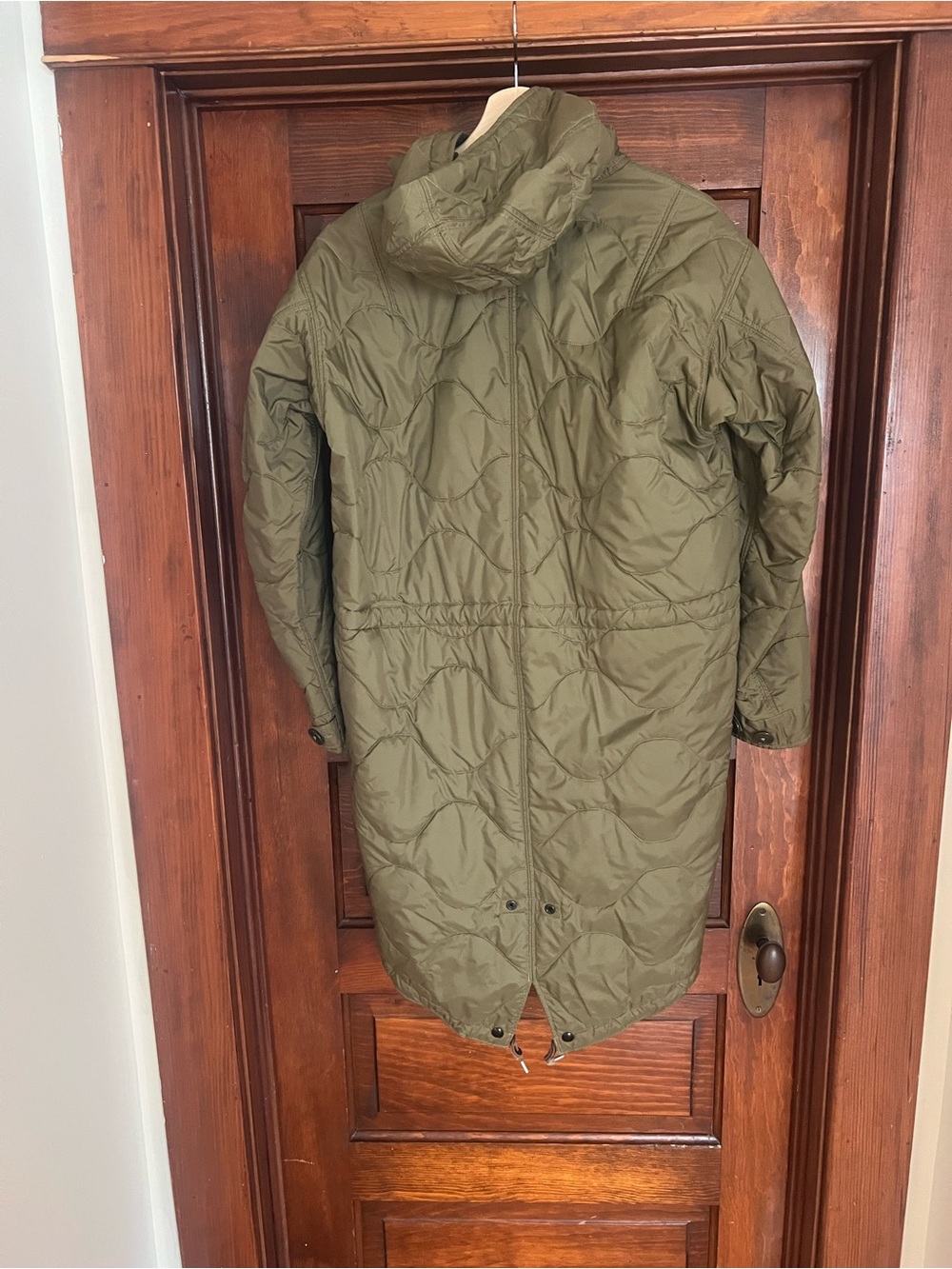 Ralph Lauren Double RL Olive Green Quilted Hooded Parka - Picture 3 of 3